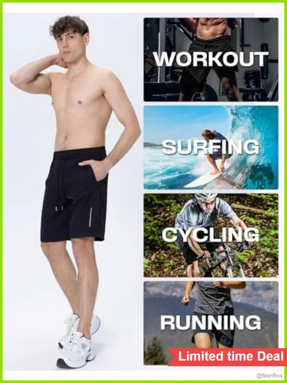 Men's Athletic Gym Shorts Quick Dry Running Basketball Shorts with Zipper